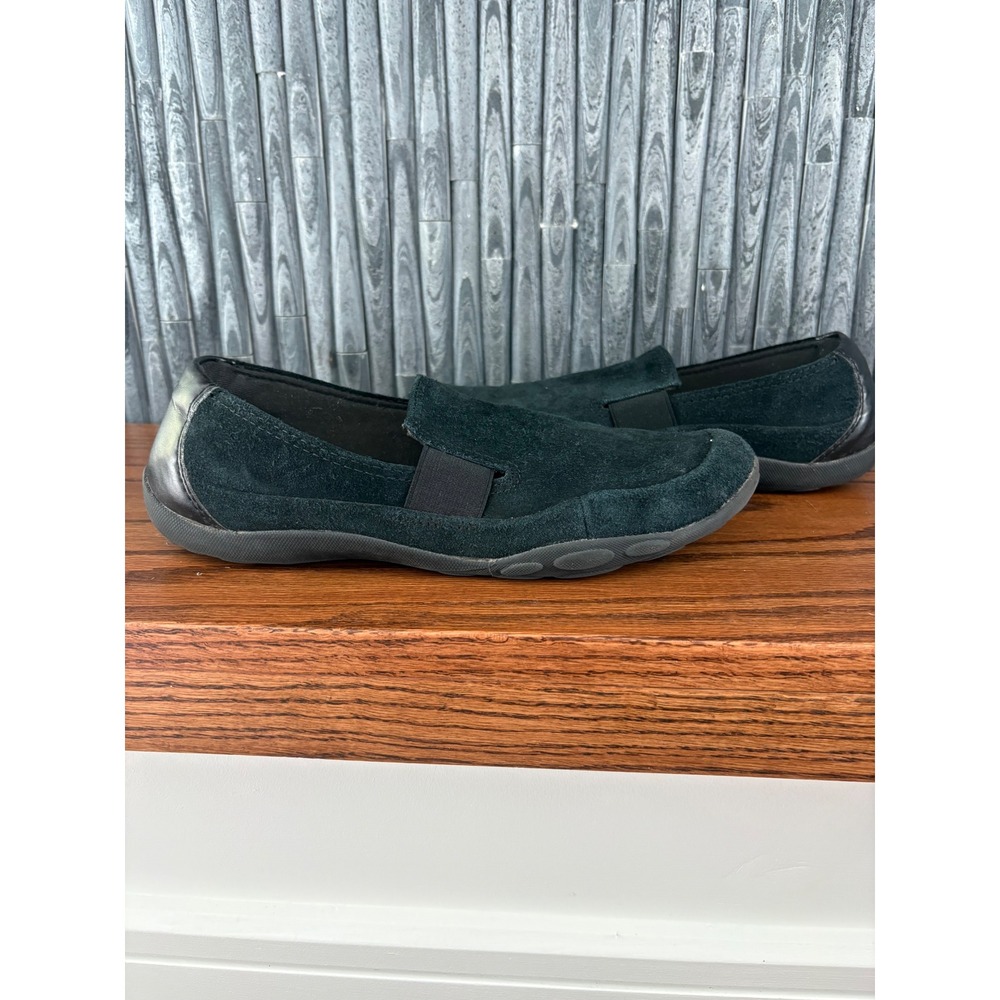 Clarks Collection Black Suede Ultimate Comfort Loafers Womens 10 Slip On Shoe